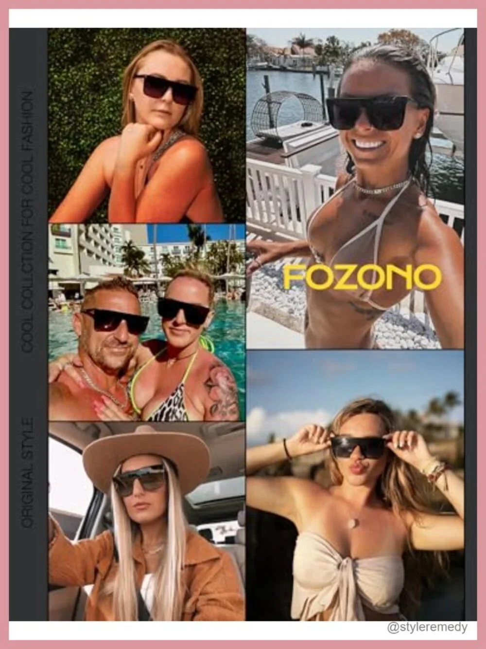 Retro Square Oversized Sunglasses UV Protection Shield Lens Plastic Frame